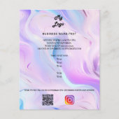 Holografische roze foto instagram logo QR promotie (Voorkant)
