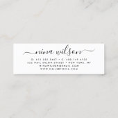 Holografische roze glitter chique script handteken mini visitekaartje (Achterkant)