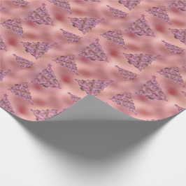 Holografische Roze Kerstmis Vakantie Boom Glam Fol Cadeaupapier