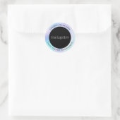 Holografische Roze Logo Dank u kleine bedrijven Ronde Sticker (Tas)
