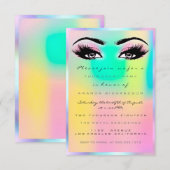 Holografische Roze Make-up Bruid Sweet 16th Kaart (Voorkant / Achterkant)