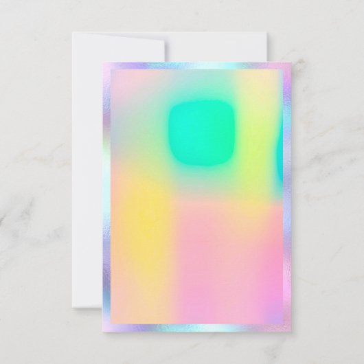 Holografische Roze Make-up Bruiloft Sweet 16th Kaart (Achterkant)