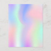 Holografische roze neon Sweet 16 budget uitnodigin (Achterkant)