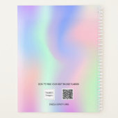 Holografische roze paarse foto afspraken planner (Achterkant)