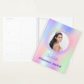 Holografische roze paarse foto afspraken planner (Display)