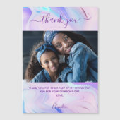 Holografische roze paarse foto dank u magneet (Voorkant)