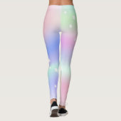 Holografische roze paarse muntsterren leggings (Achterkant)