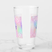 Holografische roze paarse naam glas (Links)