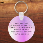 Holografische Roze Paarse Ombre Glitter Regen Mode Sleutelhanger (Achterkant)