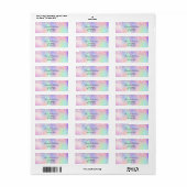 Holografische roze paarse sparkles retouradres etiket (Full Sheet)