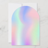 Holografische roze paarse verjaardagsboog kaart (Achterkant)