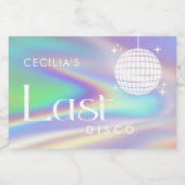 Holografische ruimte Laatste Disco Bachelorette Sparkling Wijnetiket (Enkel label)