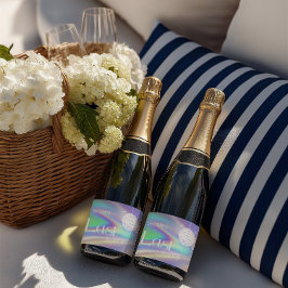 Holografische ruimte Laatste Disco Bachelorette Sparkling Wijnetiket