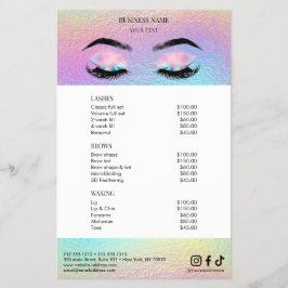 Holografische Salon Prijslijst Menu