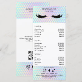 Holografische Salon Prijslijst Menu