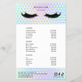 Holografische Salon Prijslijst Menu