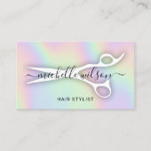 Holografische Schaar Haar Stylist Schoonheidssalon Visitekaartje (Voorkant)