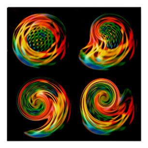Holografische schijf #1 en Abstracte fotomanipulat Poster