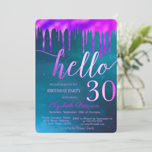 Holografische schijven 30e verjaardag kaart (Staand voorkant)