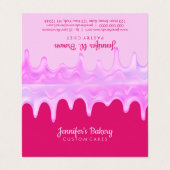 Holografische schijven Cake Bakery Makeup Girly Visitekaartje (Buitenkant ongevouwen)