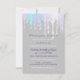 Holografische schijven Unicorn Pink Grey Sweet 16t Kaart