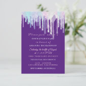 Holografische schijven Unicorn Pink Paars Sweet 16 Kaart (Staand voorkant)