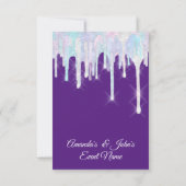 Holografische schijven Unicorn Pink Paars Sweet 16 Kaart (Achterkant)