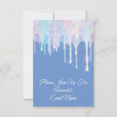 Holografische schijven Unicorn roze blauw Quincean Kaart (Achterkant)