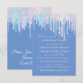 Holografische schijven Unicorn roze blauw Quincean Kaart (Voorkant / Achterkant)