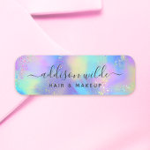 Holografische schittering Opal iriserend Naamplaatje