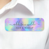Holografische schittering Opal iriserend Naamplaatje