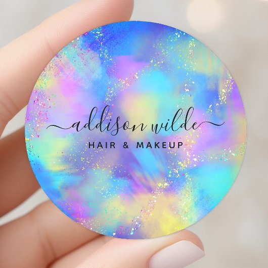 Holografische schittering Opal iriserend Ronde Sticker