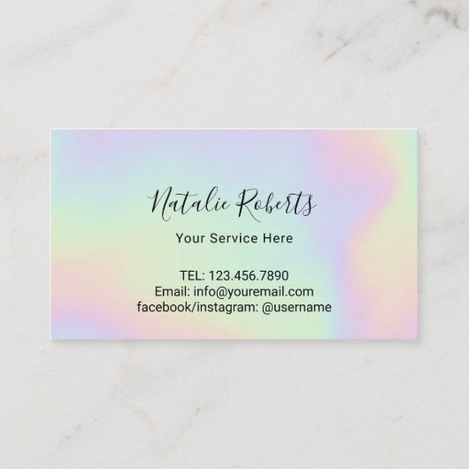 Holografische schoonheid Salon & Spa Cute Hearts L Klantenkaartje (Achterkant)