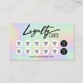 Holografische schoonheid Salon & Spa Cute Hearts L Klantenkaartje (Voorkant)