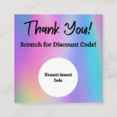 Holografische Scratch-Off Korting Kaarten Vierkante Visitekaartje (Achterkant)
