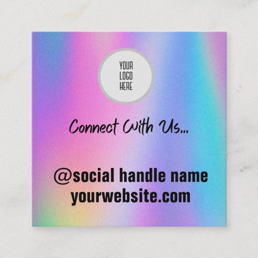 Holografische Scratch-Off Korting Kaarten Vierkante Visitekaartje (Voorkant)