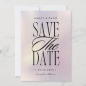Holografische script typografie trouwen save the date (Voorkant)