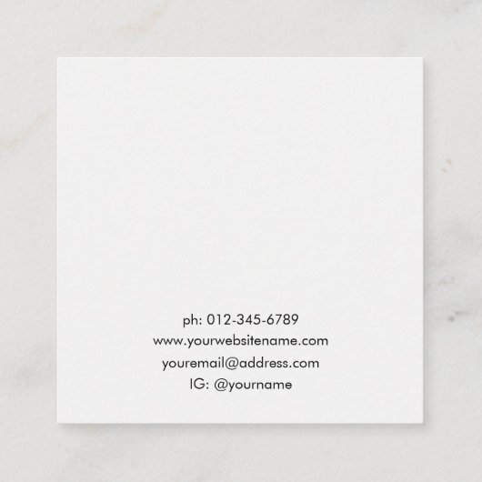 Holografische sieraden Oorbel Display Visitekaartj Vierkante Visitekaartje (Achterkant)