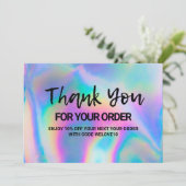 Holografische Small Business Media Insert Bedankkaart (Staand voorkant)