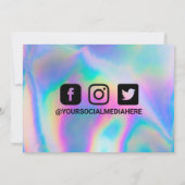 Holografische Small Business Media Insert Bedankkaart (Achterkant)