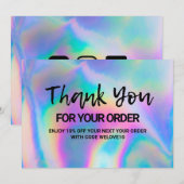 Holografische Small Business Media Insert Bedankkaart (Voorkant / Achterkant)