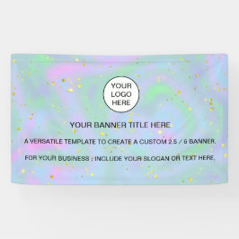 Holografische Sparkle Opal Iridescent business tek Spandoek