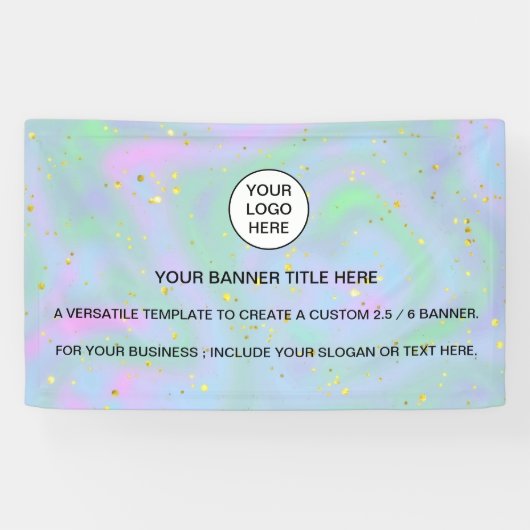 Holografische Sparkle Opal Iridescent business tek Spandoek (Horizontaal)
