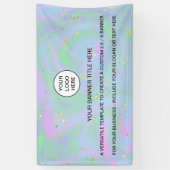 Holografische Sparkle Opal Iridescent business tek Spandoek (Verticaal)