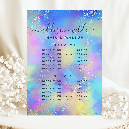 Holografische Sparkle Opal Iridiserende Service Pr Menu