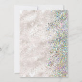 Holografische Sparkly Glitter Elegant Ivoor Bruilo Kaart (Achterkant)