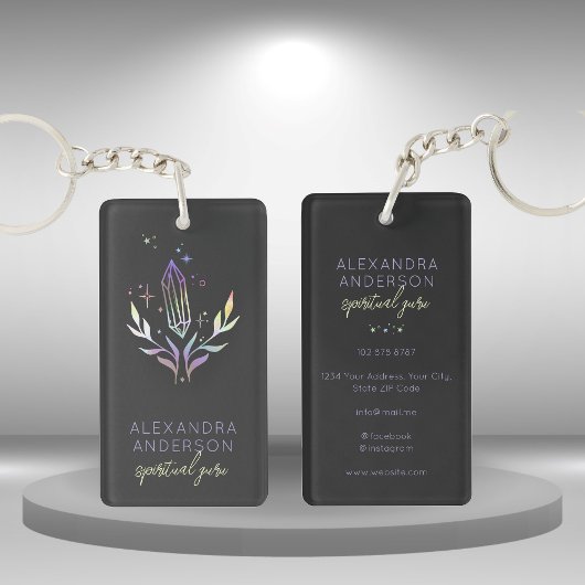 Holografische Spirituele kristallen Mystic Black Sleutelhanger