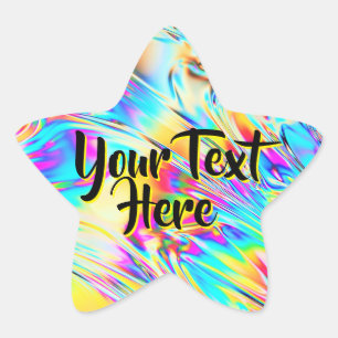Holografische ster met aangepast bericht   Belonin Sticker