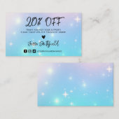 Holografische sterren Trendy Dank u Visitekaartje (Voorkant / Achterkant)