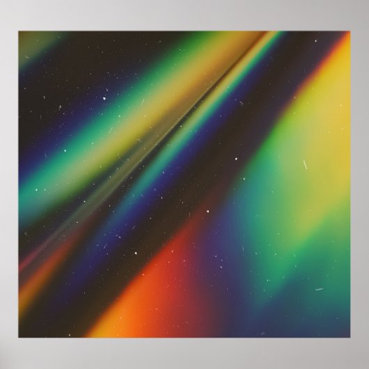 Holografische Stofgloed: Abstracte retro overlay Poster (Voorkant)